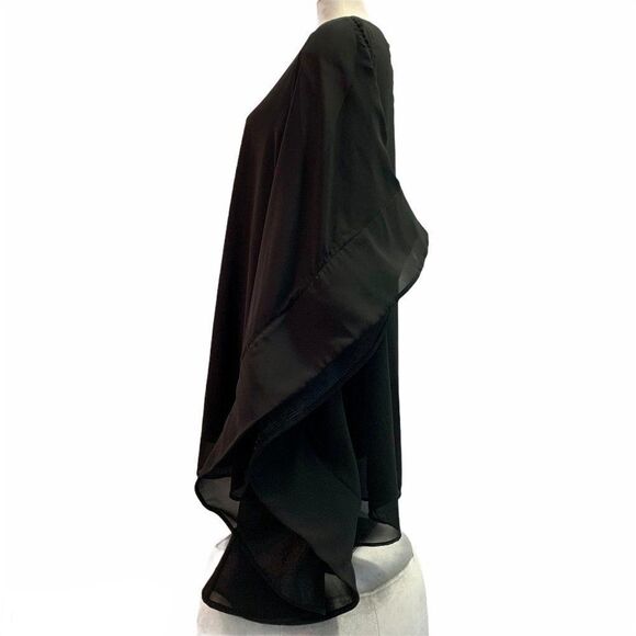 WHY DRESS Black chiffon butterfly sleeve dress SzL - Picture 7 of 15